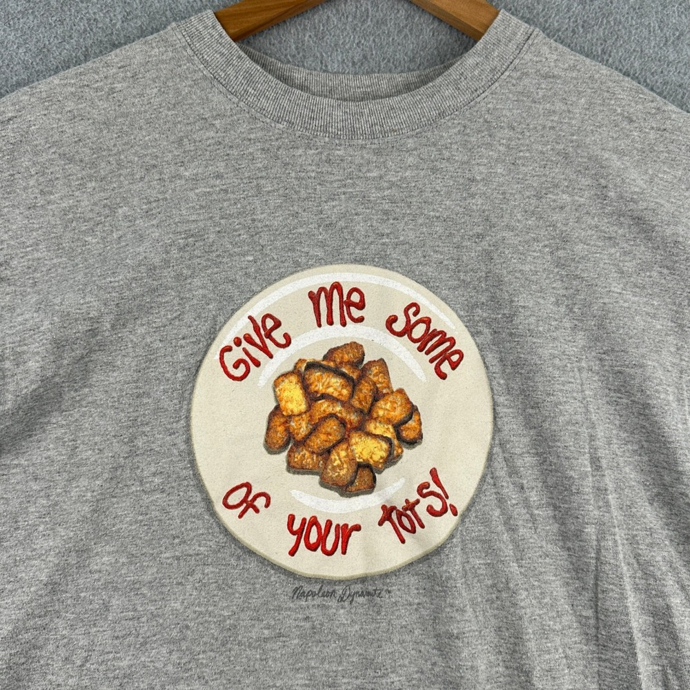 Napoleon Dynamite T Shirt Mens M Gray Give Me Some Of Your Tots Graphic Tee